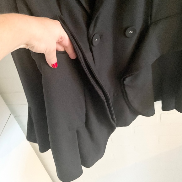 C/meo Collective Blazer Ruffled Goth Statement Pockets Flare sleeve Tuxedo Sz L - Picture 4 of 14